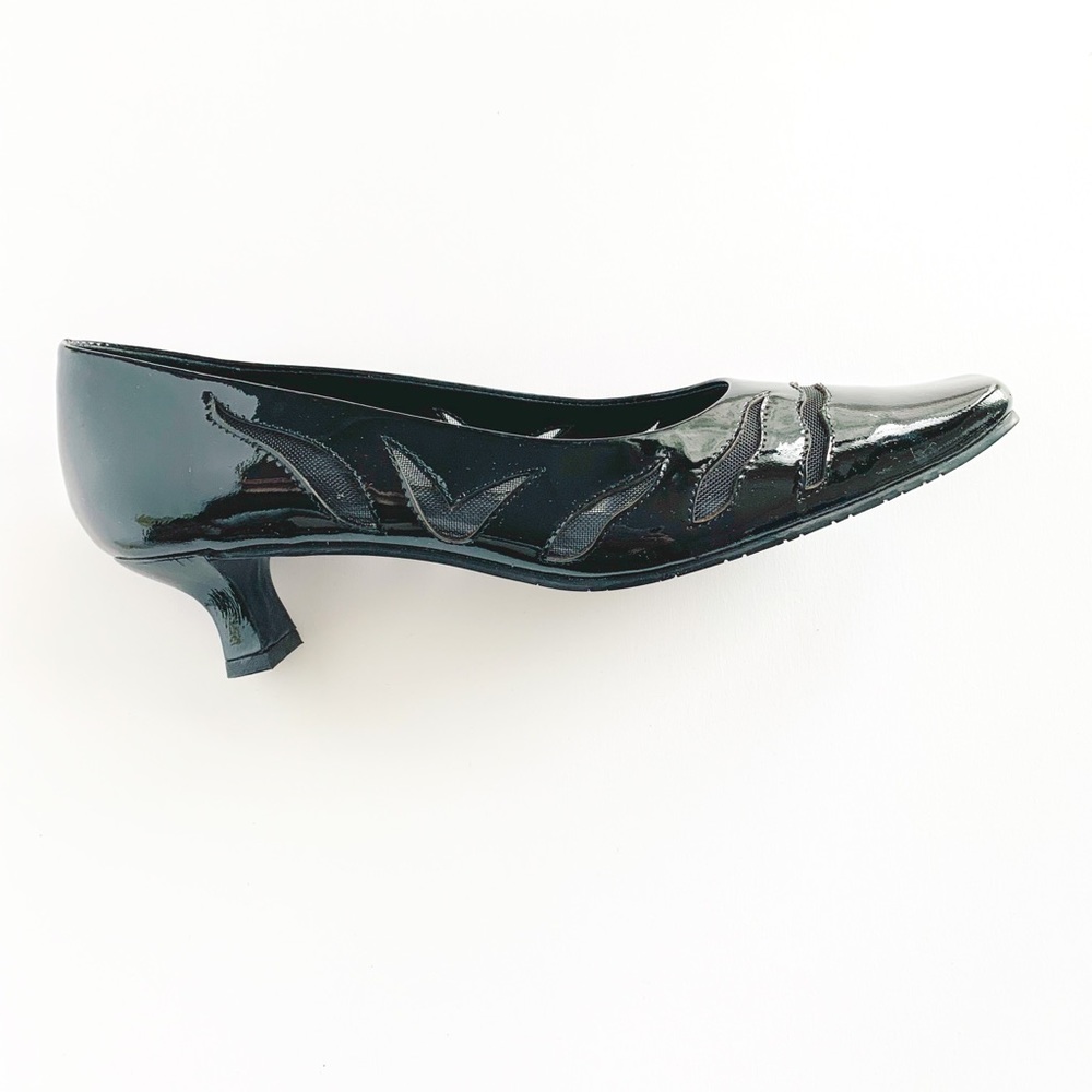 Vaneli Black Dress Shoes Heels Patent Leather 9 - Picture 5 of 7